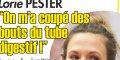 Lorie Pester, drame, "on m'a coupé des bouts du tube digestif".