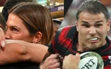 Iris Mittenaere s'effondre dans les bras d'Antoine Dupont au Stade de France