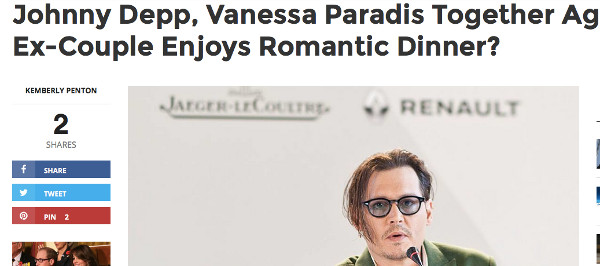Johnny Depp, Vanessa Paradis ensemble ? Un diner romantique à Los Angeles