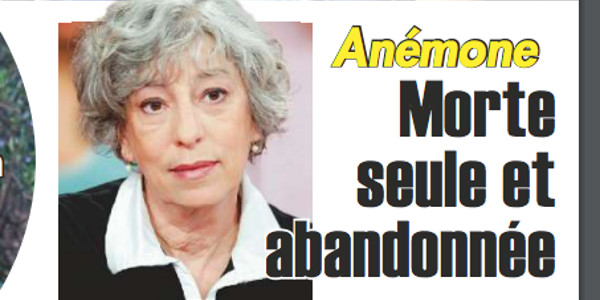 Anémone, Morte seule et abandonnée