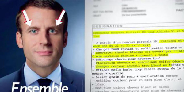 Emma­nuel Macron, ses retouches photo coûtent la peau des fesses (vidéo)