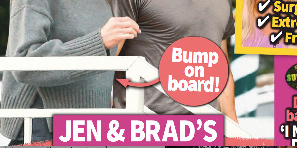 Jennifer Aniston, enceinte, bosse suspecte avec Brad Pitt en Italie, (photo)
