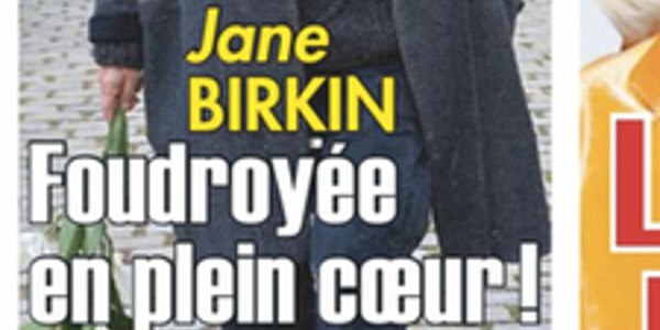 Jane Birkin, foudroyée en plein coeur, une fin d'année tragique (photo)