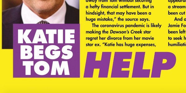Katie Holmes ruinée, humiliant SOS à Tom Cruise, ça se confirme (photo)