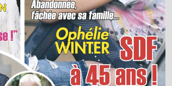 Ophélie Winter, abandonnée, fâchée avec sa famille, SDF à 45 ans (photo)