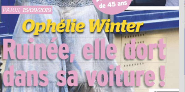 Ophélie Winter, ruinée, elle dort dans la rue (photo)