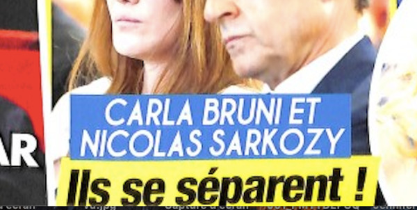 Nicolas Sarkozy et Carla Bruni « Ils se séparent » (photo)