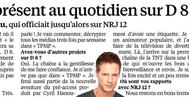 Matthieu Delormeau aux manettes d'une émission médias sur D8