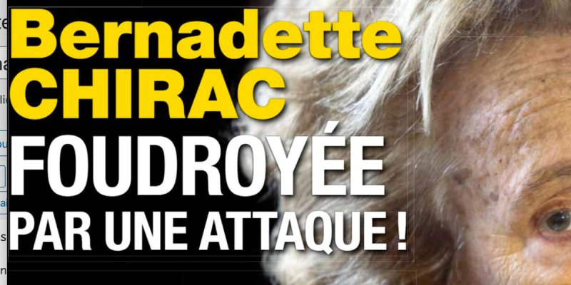 Bernadette Chirac foudroyée par une attaque