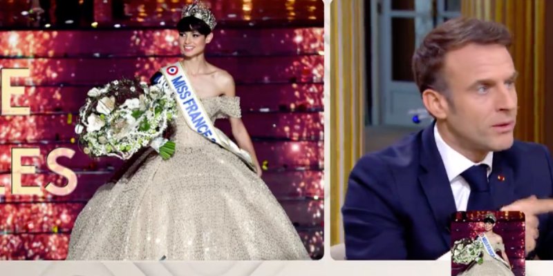 Emmanuel Macron défend Eve Gilles, Miss France 2024 : Une réponse cinglante aux critiques (vidéo)