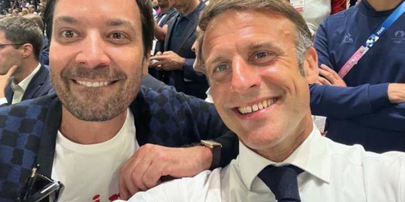 Emmanuel Macron : Un moment complice avec Jimmy Fallon aux JO de Paris