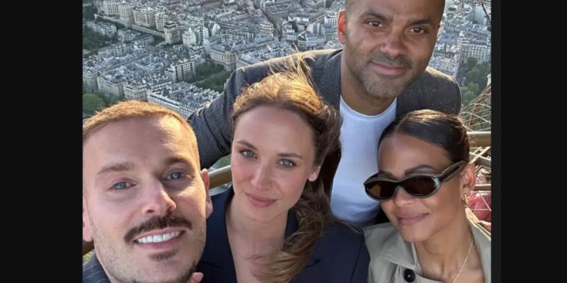 Tony Parker présente Agathe Teyssier à M. Pokora, dîner en amoureux à la Tour Eiffel