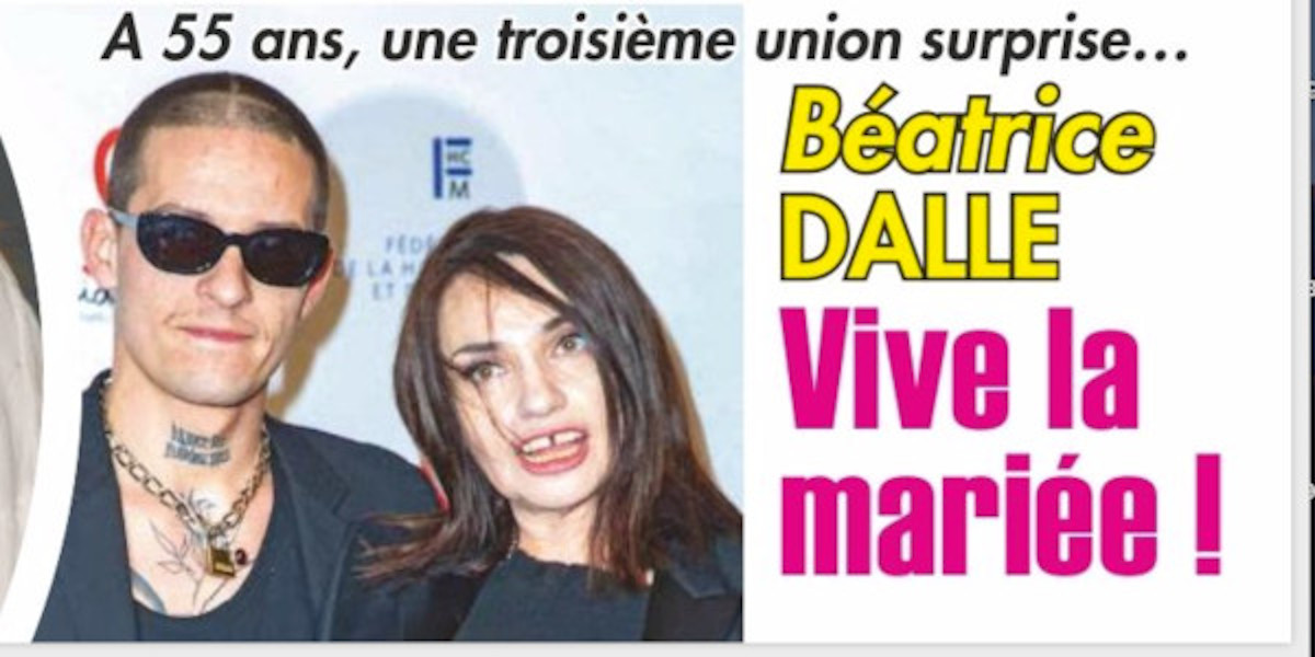 Beatrice Dalle "mariée" avec Paul Bichet Galaup, 23 ans, sa confidence