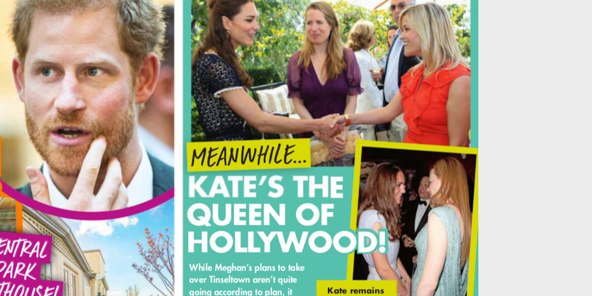 Kate Middleton, accord diabolique avec Reese Witherspoon, elle complique la vie de Meghan Markle
