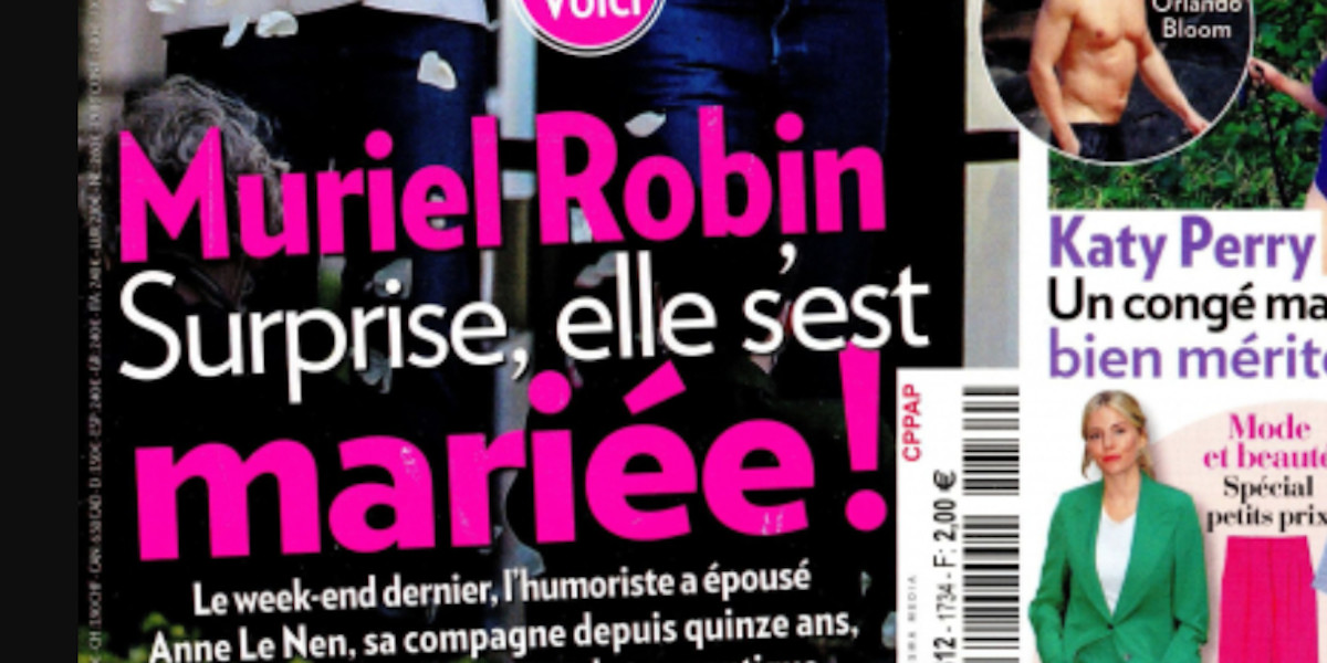 Mariage de Muriel Robin et Anne Le Nen, Line Renaud témoin (photo)