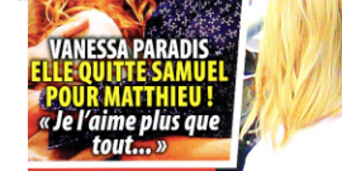 Vanessa Paradis de tout coeur avec Matthieu Chedid au fond du seau - Triste nouvelle