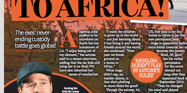 Brad Pitt, le choc, Angelina Jolie en fuite avec les enfants en Afrique (photo)
