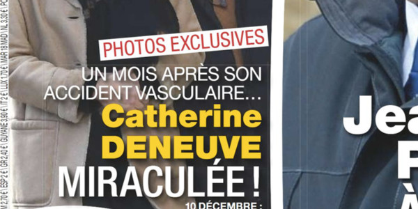 Catherine Deneuve, miraculée, un mois après son accident vasculaire (photo)