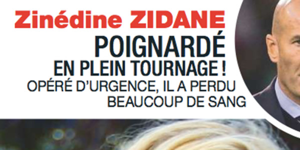 Zinédine Zidane poignardé en plein tournage, opéré d'urgence