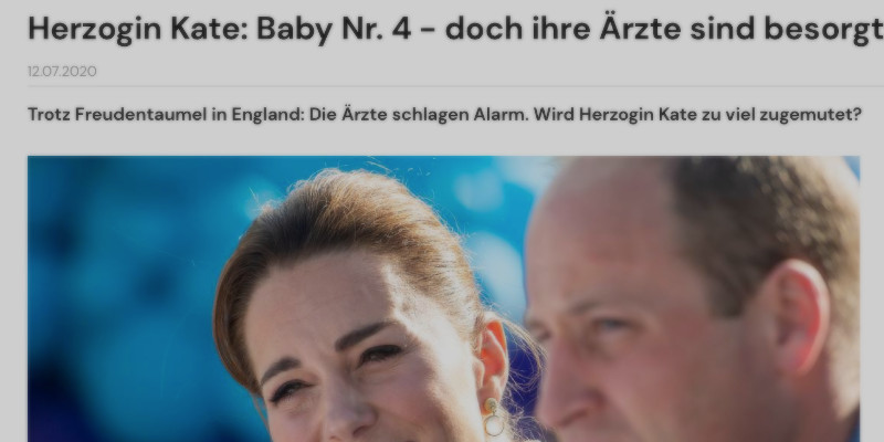 Kate Middleton, grossesse difficile - Les médecins inquiets, la sonnette d'alarme (photo)